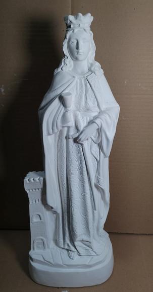 Imagem Santa Barbara Escultura Modelo Novo em Gesso Cru 40cm
