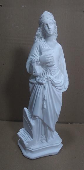 Imagem Santa Cecilia Escultura Santa Cecília em Gesso Cru
