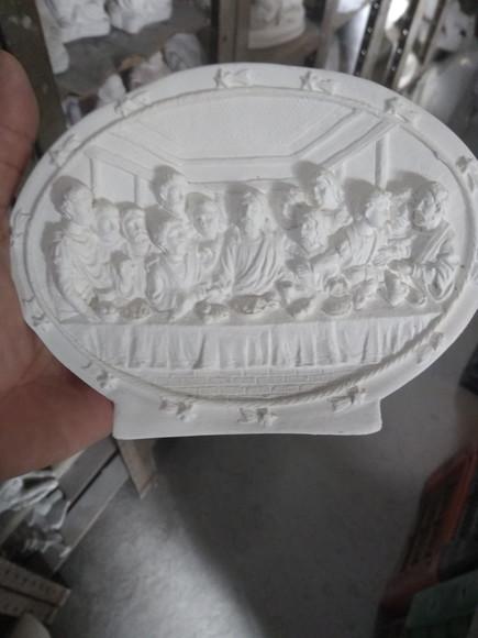 Imagem Santa Ceia Escultura de Mesa em Gesso Cru para Pintar