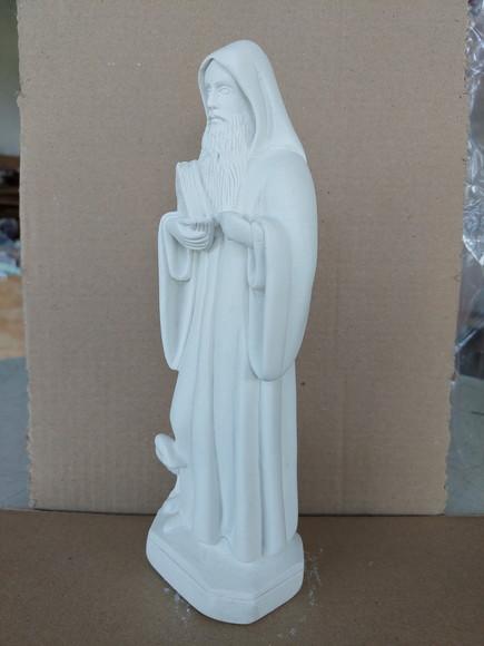 Imagem São Bento Escultura Santo São Bento Gesso Cru