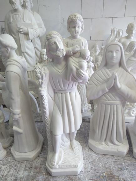 Imagem São Cristóvão Escultura Santo São Cristovão Grande