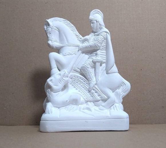 Imagem São Jorge Escultura São Jorge Guerreiro Gesso Cru