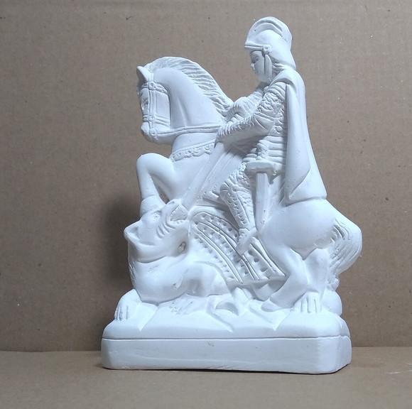 Imagem São Jorge Escultura São Jorge Guerreiro Gesso Cru