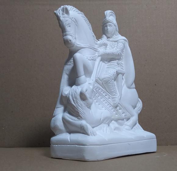 Imagem São Jorge Escultura São Jorge Guerreiro Gesso Cru