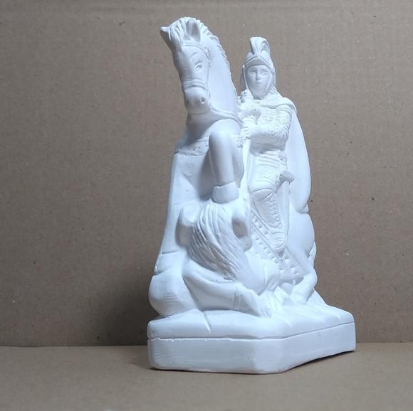 Imagem São Jorge Escultura São Jorge Guerreiro Gesso Cru