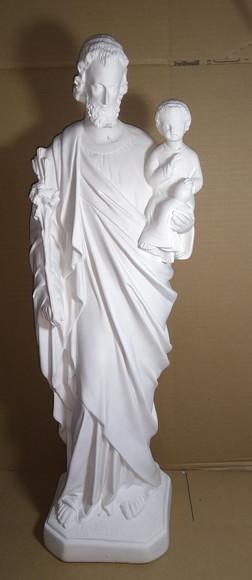 Imagem São Jose Escultura em Gesso Cru Santo São José 60cm