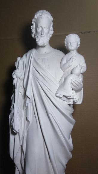 Imagem São Jose Escultura em Gesso Cru Santo São José 60cm