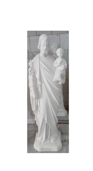 Imagem São Jose Escultura em Gesso Cru Santo São José 60cm