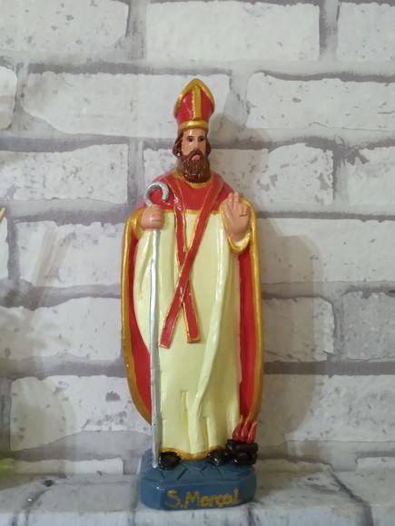 Imagem São Marçal Escultura São Marçal Bispo de Limoges