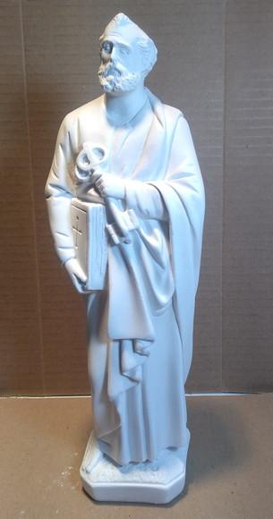 Imagem São Pedro Escultura em Gesso Cru Santo São Pedro