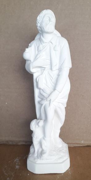 Imagem São Roque Escultura em Gesso Cru São Roque 20cm