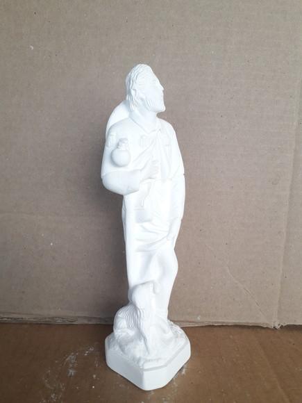 Imagem São Roque Escultura em Gesso Cru São Roque 20cm