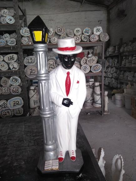 Imagem Zé Pelintra no Poste Escultura Zé Poste Grande 60cm