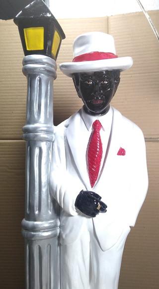 Imagem Zé Pelintra no Poste Escultura Zé Poste Grande 60cm