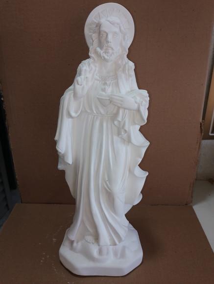 Jesus Imagem Jesus 40cm Escultura em Gesso Cru