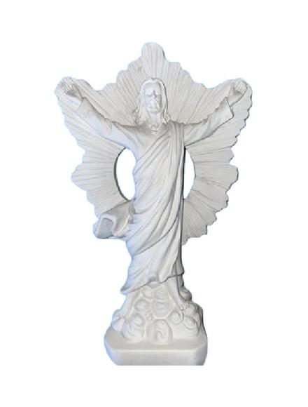 Jesus Imagem Jesus com Resplendor Escultura Gesso Cru