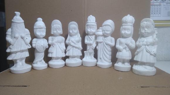 Kit com 8 Orixás Baby em Gesso Branco p/ Pintar Como Quiser