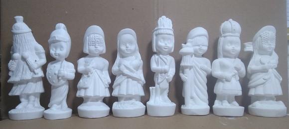 Kit com 8 Orixás Baby em Gesso Branco p/ Pintar Como Quiser