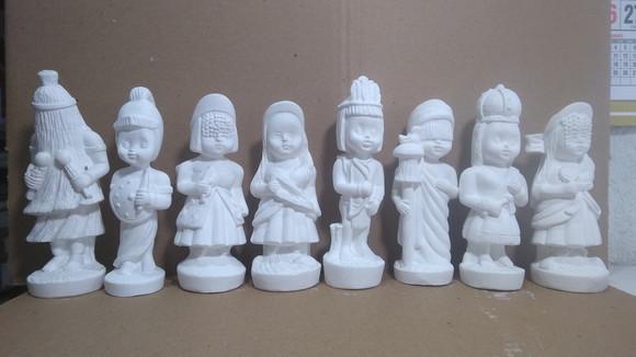 Kit com 8 Orixás Baby em Gesso Branco p/ Pintar Como Quiser