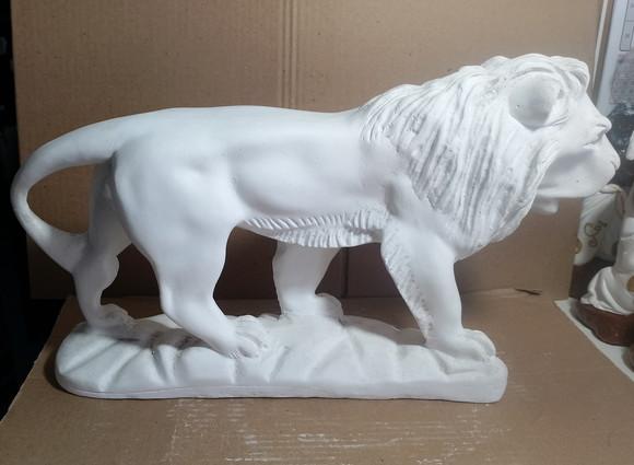 Leão Imagem Leão Rei da Selva Escultura em Gesso Cru