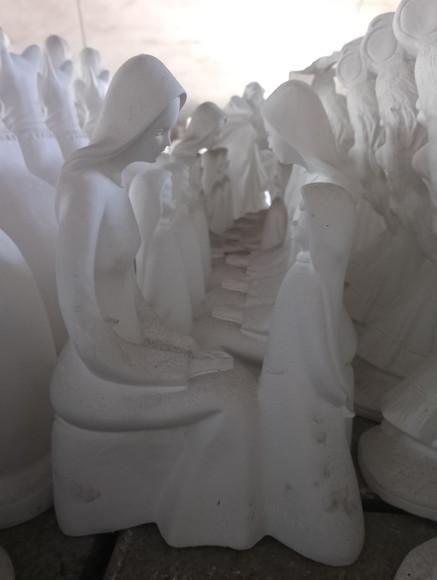 Madona Imagem Madona Moderna Escultura em Gesso Cru Grande