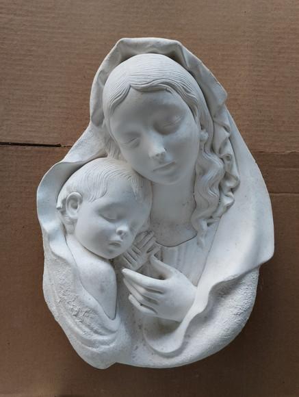 Madona Imagem Placa de Parede Madona Moderna Escultura Gesso