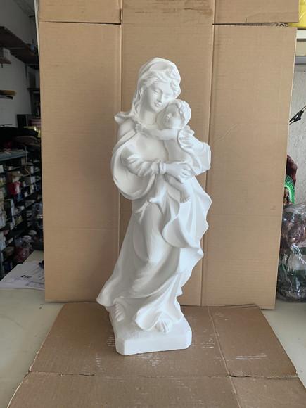 Mãe de Deus Imagem Nossa Senhora Mãe de Deus Gesso Cru