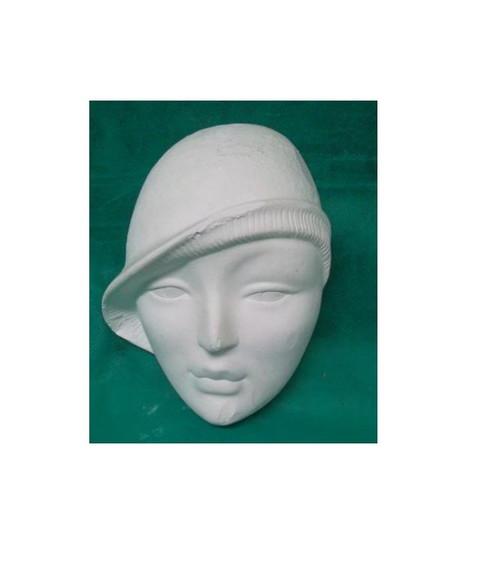 Mascara Madona Escultura Rosto Madona em Gesso Cru p/ Parede
