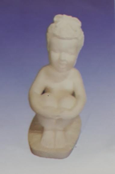 Menia Ere Imagem Criança Uere Africana Gesso Cru