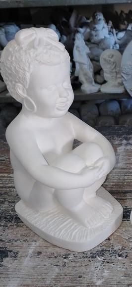 Menia Ere Imagem Criança Uere Africana Gesso Cru