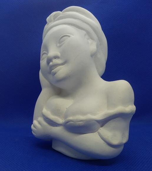 Namoradeira do Turbante Imagem Namoradeira 12cm em Gesso Cru