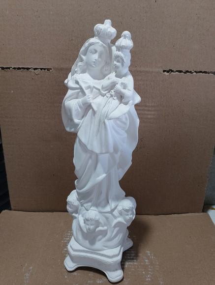 Nossa Senhora Auxiliadora Imagem 35cm Escultura em Gesso Cru