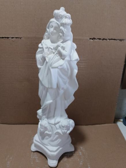 Nossa Senhora Auxiliadora Imagem 35cm Escultura em Gesso Cru