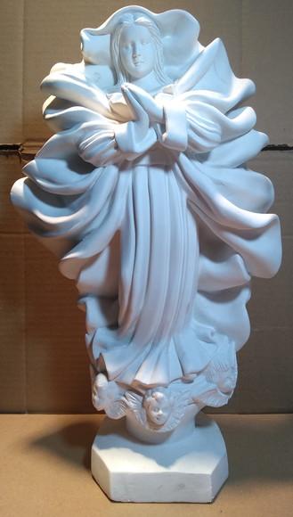 Nossa Senhora da Conceição Barroca Imagem em Gesso Cru 42cm