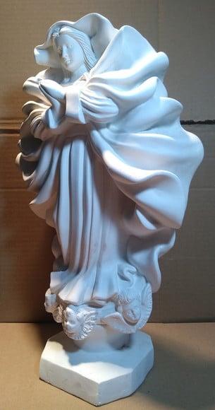 Nossa Senhora da Conceição Barroca Imagem em Gesso Cru 42cm
