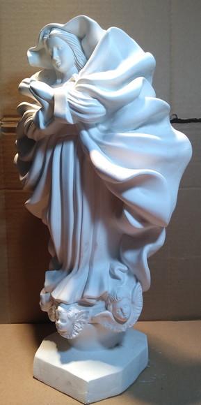 Nossa Senhora da Conceição Barroca Imagem em Gesso Cru 42cm