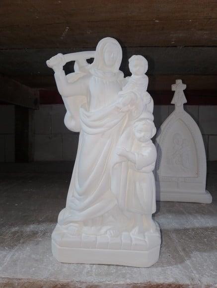 Nossa Senhora da Defesa Imagem Santa N Sra Defesa Gesso Cru