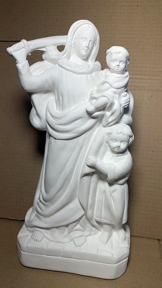Nossa Senhora da Defesa Imagem Santa N Sra Defesa Gesso Cru
