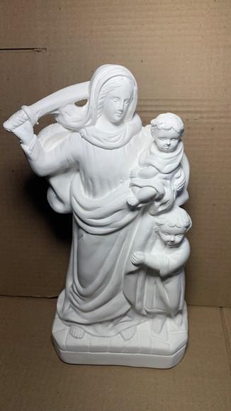 Nossa Senhora da Defesa Imagem Santa N Sra Defesa Gesso Cru