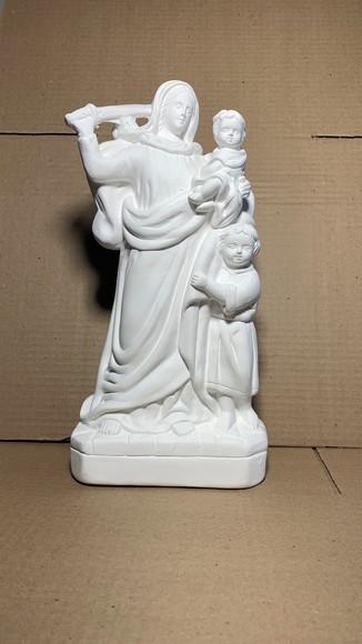 Nossa Senhora da Defesa Imagem Santa N Sra Defesa Gesso Cru