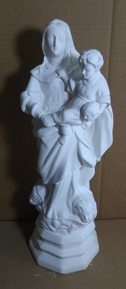 Nossa Senhora das Cabeças Imagem N Sra das Cabeças Gesso Cru
