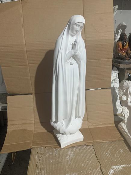 Nossa Senhora de Fátima Imagem N Sra Fatima Gesso Cru 58cm