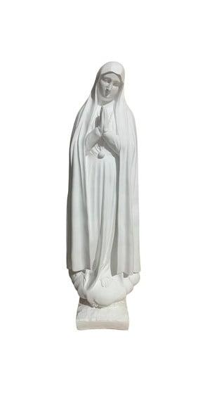 Nossa Senhora de Fátima Imagem N Sra Fatima Gesso Cru 58cm