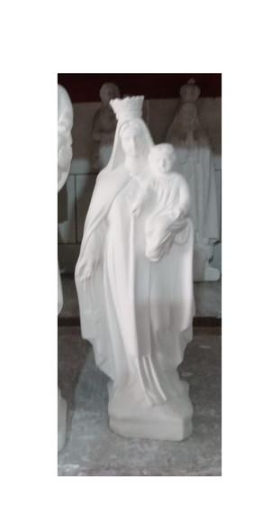 Nossa Senhora do Carmo Imagem N Sra Carmo 30cm Gesso Cru