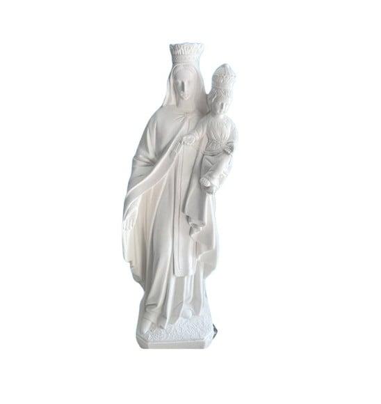 Nossa Senhora do Carmo Imagem N Sra do Carmo Gesso Cru 60cm
