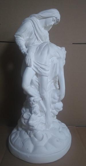 Nossa Senhora Pieta Imagem N Sra Pietá Piedade em Gesso Cru