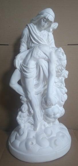 Nossa Senhora Pieta Imagem N Sra Pietá Piedade em Gesso Cru
