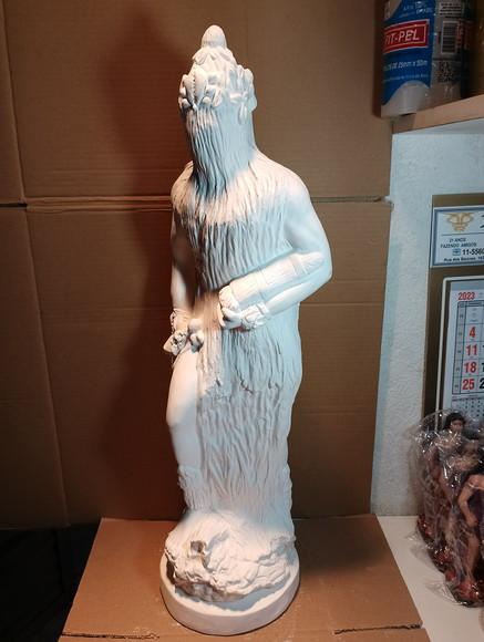 Obaluaê Imagem Obaluae Orixa Candomble em Gesso Cru 60cm