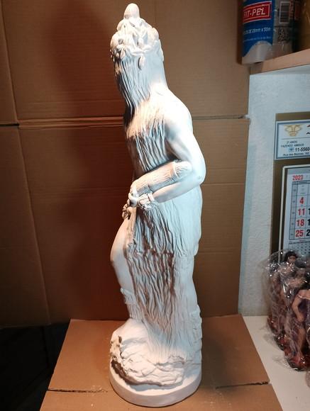 Obaluaê Imagem Obaluae Orixa Candomble em Gesso Cru 60cm