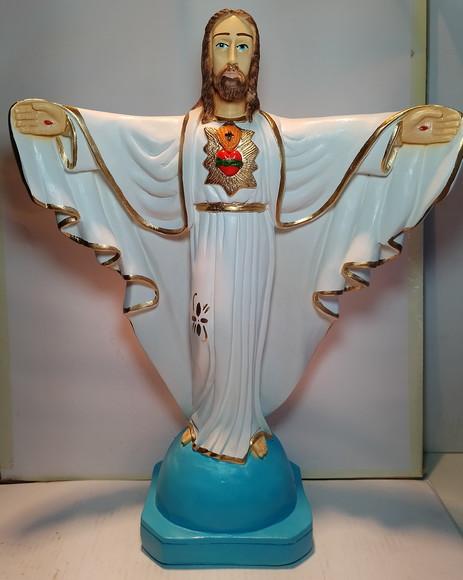 Oxalá Imagem Cristo com Braços Abertos Oxalá Grande 44cm